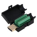 HDMI Male 19P Plug Breakout Terminals Solderless Connector With Cover FT BX