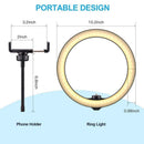 10'' LED Ring Light with Mini Tripod Phone Holder With Tripod and Remote