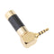 2 Pack Premium 2.5mm L-shaped Right Angle 4 Pole Male Plug Conductor Connector,