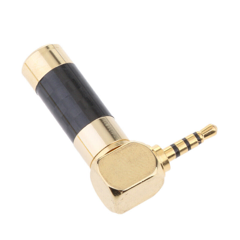 2 Pack Premium 2.5mm L-shaped Right Angle 4 Pole Male Plug Conductor Connector,