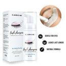 Eyelash Extension Foam Cleanser Shampoo 50ml & Brush, Lash Foaming Wash Cleaner