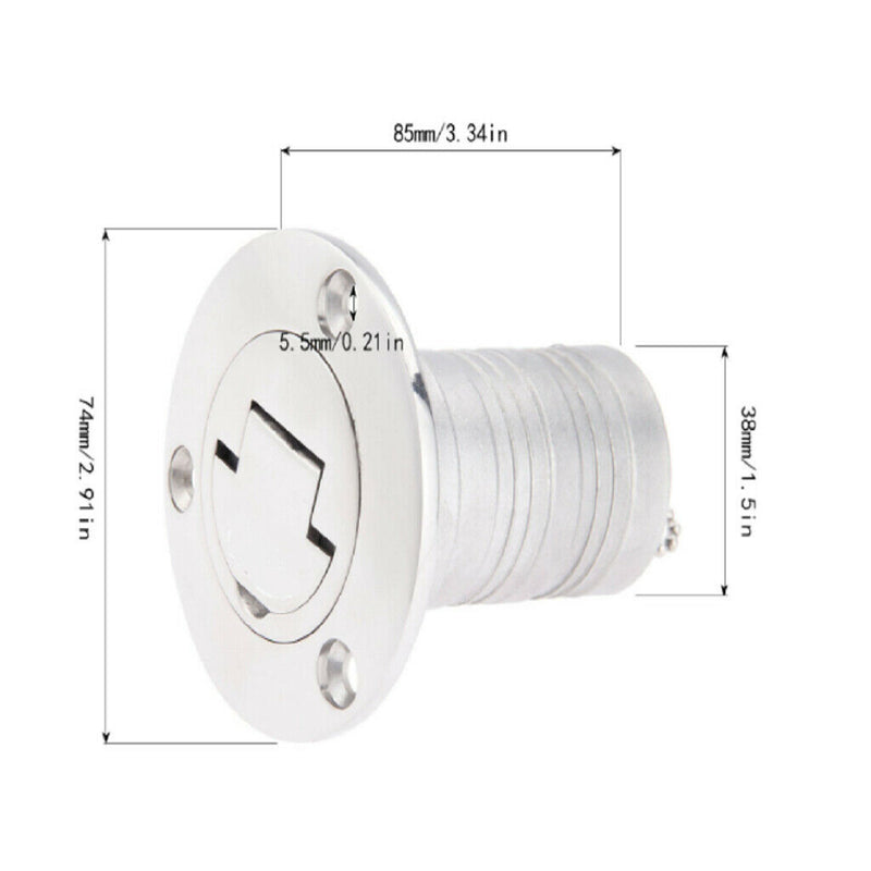 Marine Boat Fuel Deck Fill Filler Keyless Lift Cap 316 Stainless Steel 38mm