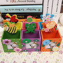 Cute Wooden Pen Pencil Holder Stationery Organizer Storage Office Container OH