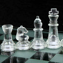 32pcs Traditional Glass Chess Board Set Game Frosted Transparent Chessboard Q8G9