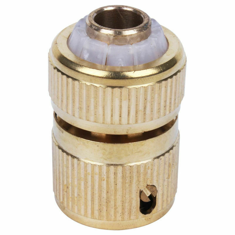 6 Pcs Brass Garden Lawn Water Hose Pipe Fitting 1/2 inch Quick Connector Y4D8