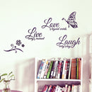 Live Laugh Love Vinyl Butterfly Wall Quote Stickers, Wall Decals, Wall Art 2020