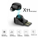 X11 Mini Bluetooth Wireless Headset Stereo Earbud In-Ear USB Magnetic Charg W0P4