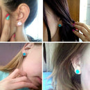 6 Pairs Womens Colorful Earring Galaxy Time Gem Stainless Steel Stud Earrings