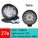 1pc 9 LED Car SUV Driving Headlight Fog Light Spot+Flood Beam Working Lamp 27W