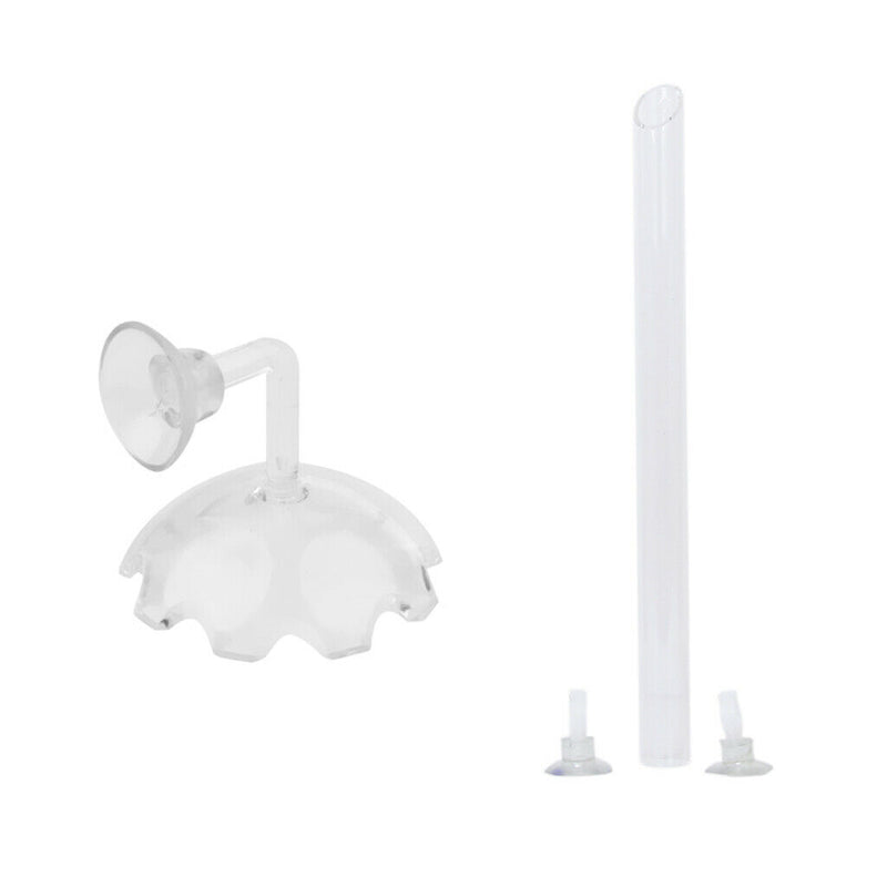 2x Aquarium Acrylic Shrimp Feeding Bowl Water Food Dish and Tube 27cm Length