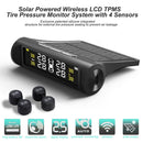 AN001 Solar Car TPMS LCD Tire Pressure Monitoring System+4pc External Sensors