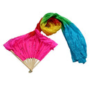 2015 Fashion Hand Made Belly Dance Dancing Silk Bamboo Long Fans1.8m BX