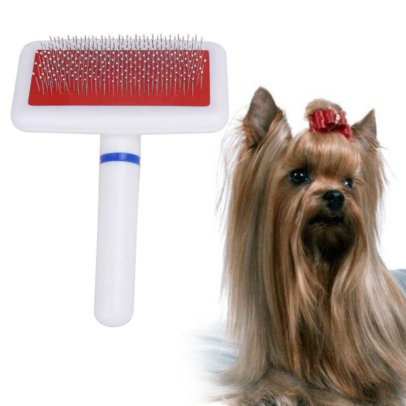 Red Puppy Cat Hair Grooming Slicker Comb Gilling Brush Quick Clean Tool Pet