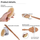 3pcs Skin Body Soft Natural Bristle Bath Brush SPA Shower Exfoliating Tool