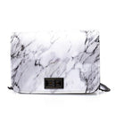 Women Fashion Marble Pattern Glossy Leather Chic Chain Bag Shoulder Bag Han C5Z6