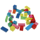 Wooden Building Blocks Set - 34Pcs Blocks in 8 Colors and 9 Shapes
