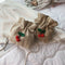 Straw Bag Ladies Beach Bag Personality Messenger Bag Drawstring Cherry Lady W6E6
