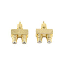 2pieces RCA AV Audio Y Splitter Plug Adapter 1 Male to 2 Female