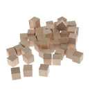 50pcs Blank Wooden Cubes Unfinished Wood Blocks for Art Crafts and Carving