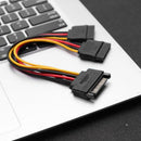 CableDecon M0309 15 Pin Male to Female Y Splitter SATA Power Supply Cable