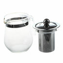 350mL Heat-resistant Clear Glass Teapot Stainless Steel Infuser Flower Tea