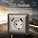 86 Type Wall Touch Panel Wall Socket Double USB Port Electrical Sockets