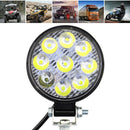 2x 27W 9LED Round Flood Fog Work Light Bar Lamp For Truck Tractor OZ