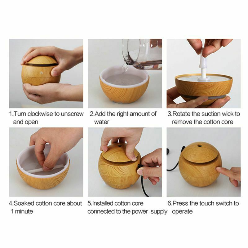 USB Aroma Humidifier ESSential Oil Diffuser Ultrasonic Cool Mist Humidifier G9P9