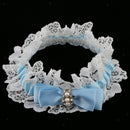 Elastic Wedding Bridal Satin Pearls Rhinestone Bowknot Lace Garter