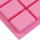 Rectangle Soap Mold Silicone Homemade Craft Chocolate Cake Mould Tray 6-Cavity