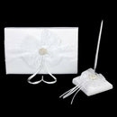 Lace Guestbook Pen Pen Holder for Wedding - White