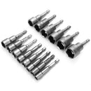 2X(14Pcs 6-19Mm Grey Adapter Drill Bit 1/4 Inch Socket Magnetic Nut Driver