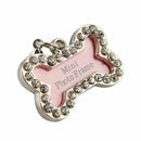 Dog Cat Kitten Puppy Rhinestone ID Name Tag Disc Bone Pet Identity Tag Shap L1W1
