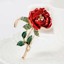 Fashion Brooch Pin Shiny Rhinestone Rose Flower Women Wedding Party Jewelry Del
