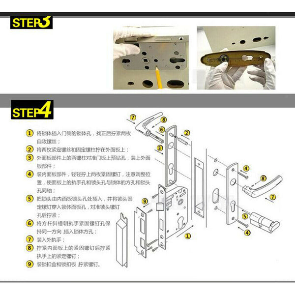 Creative Stainless Steel Privacy Handle Bathroom Lock Lever Set