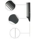 Black Fine-tooth Comb Plastic Anti-static Hair Style Rat Tail Comb Tool