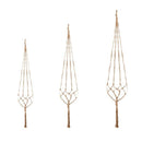 Macrame Plant Hanger Set Hanging Planter Handmade Jute Rope For Indoor Outd