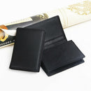 Men Black Leather Expandable Business Credit Card ID Cards Holder Wallet Case