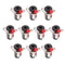 10pcs 1/4" TS TRS Stereo Female Panel Chassis Jack Micophone Metal Connector