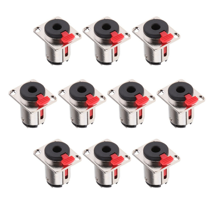 10pcs 1/4" TS TRS Stereo Female Panel Chassis Jack Micophone Metal Connector