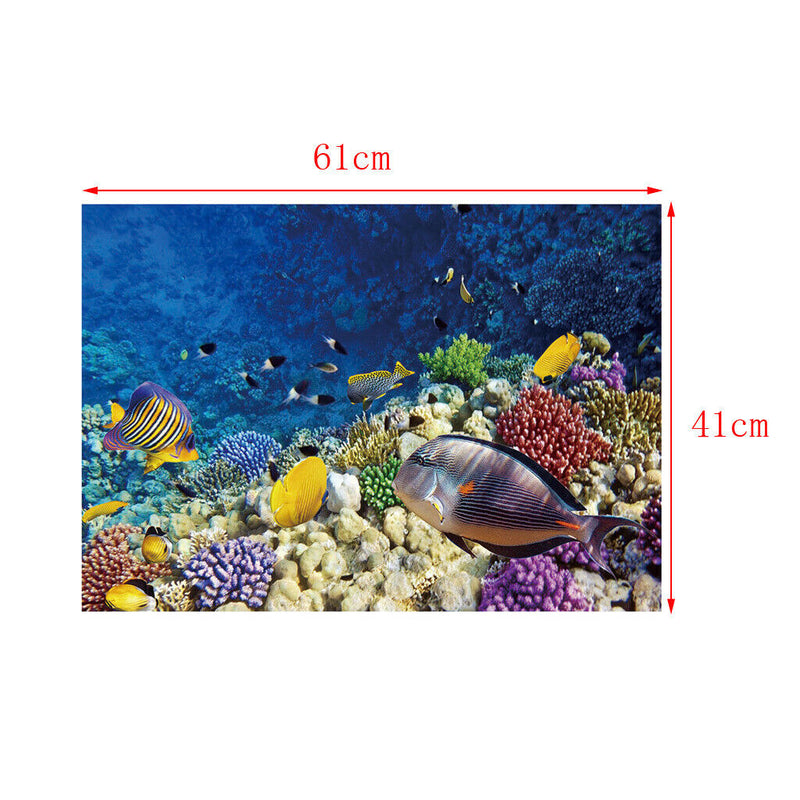 Aquarium Background Poster Fish Tank Wallpaper Decor Sea World  61x41cm