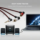 1m 90 Degree 3.5mm Male to 2 RCA Male Cable Right Angle AUX Y Splitter Cord