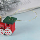 6PCS/Set Christmas Tree Decorations Wood Painted Train Heads3C