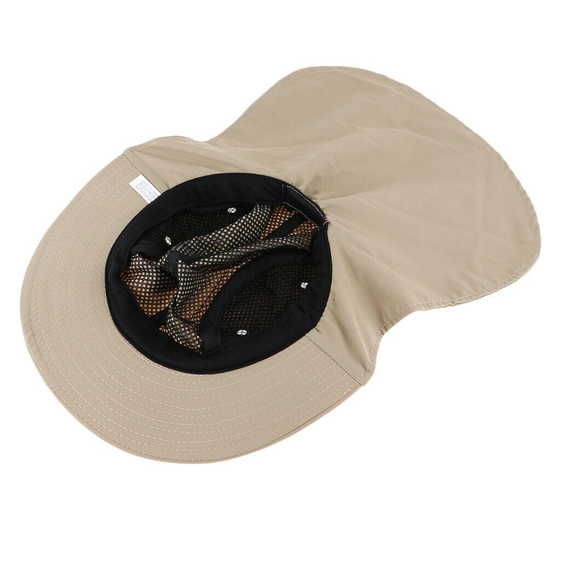 Packable Big Brim Hat Sun Protection Hats Foldable Roll up Sun Cap Khaki 58-60CM