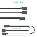 USB 2.0 Male To 2 Dual USB Female Jack Y Splitter Hub Adapter Hubs Power Co A1K4