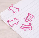 4Pcs Pig Metal Paper Clips Pin Book Bookmark Memo Clip School Office Stationery