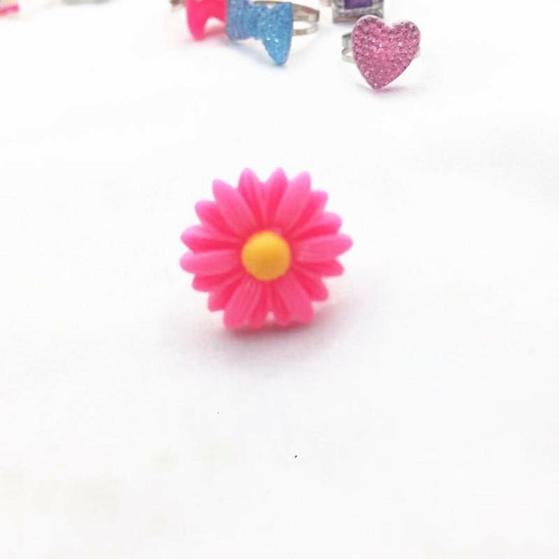 Little Girl Lovely Jewel Rings in Box Girls Play Dress Up Pretend Play Rings