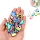 60Pcs 15mm Colorful Metal Binder Clips File Paper Clip Holder Office Supplies M&
