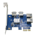 1X4 Slot PCI-E 1 to 4 PCI Express 16X Slot External Riser Card Adapter Board New