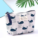 Printed Cosmetic Bag Canvas Purse Zip Makeup Wash Storage Pouch (Style 1) A